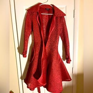 Burgundy bloom trench jacket